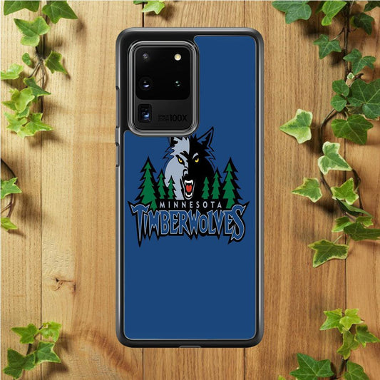 NBA Minnesota Timberwolves Basketball 002 Samsung Galaxy S20 Ultra Case-Rubber / White (2D Case)-Xtracase