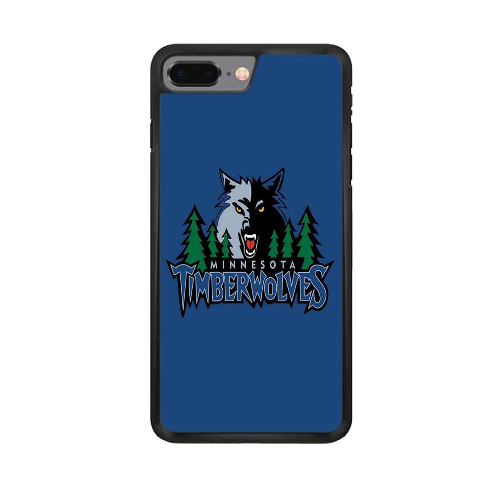 NBA Minnesota Timberwolves Basketball 002 iPhone 8 Plus Case-Rubber / Black (2D Case)-Xtracase