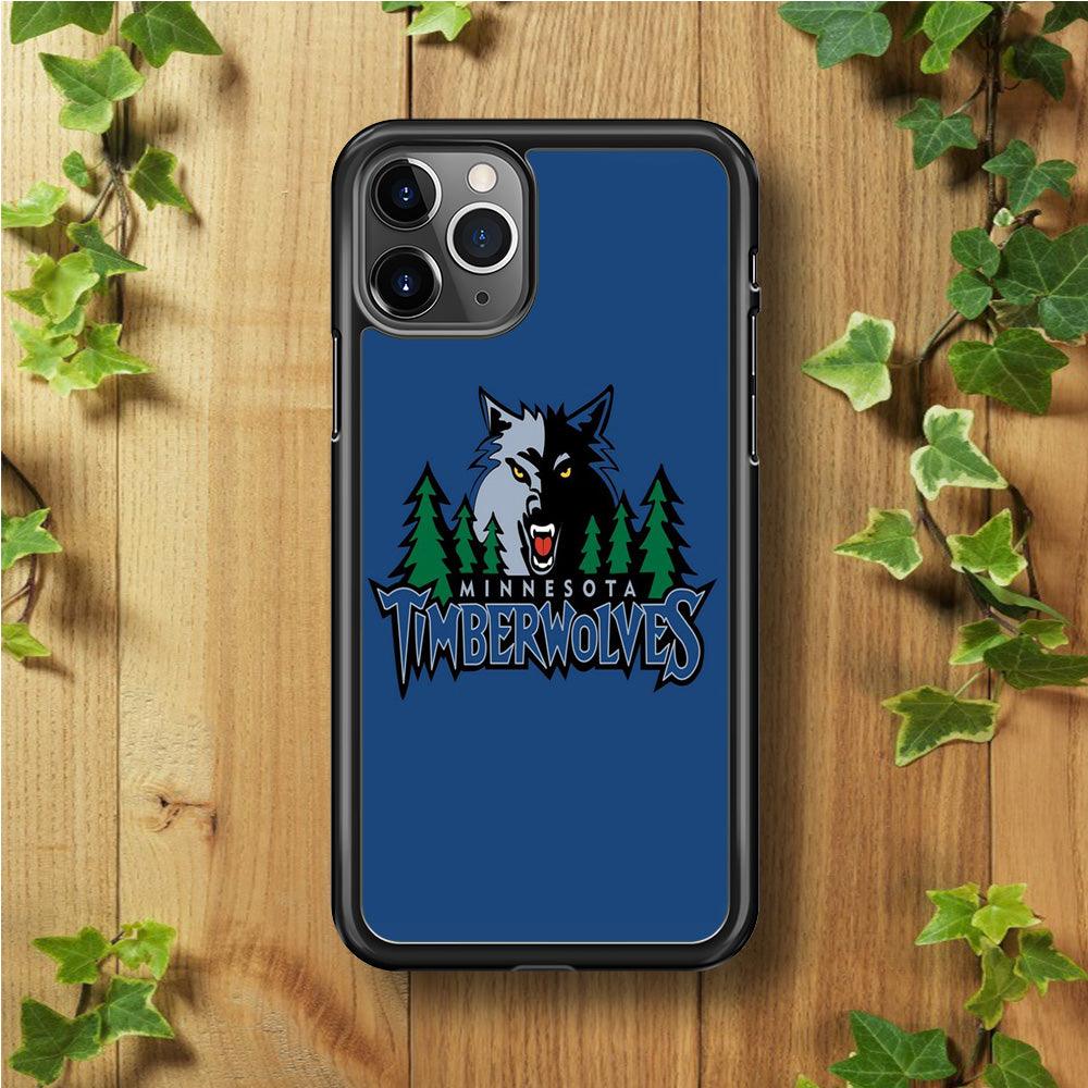 NBA Minnesota Timberwolves Basketball 002 iPhone 11 Pro Case-Rubber / Black (2D Case)-Xtracase