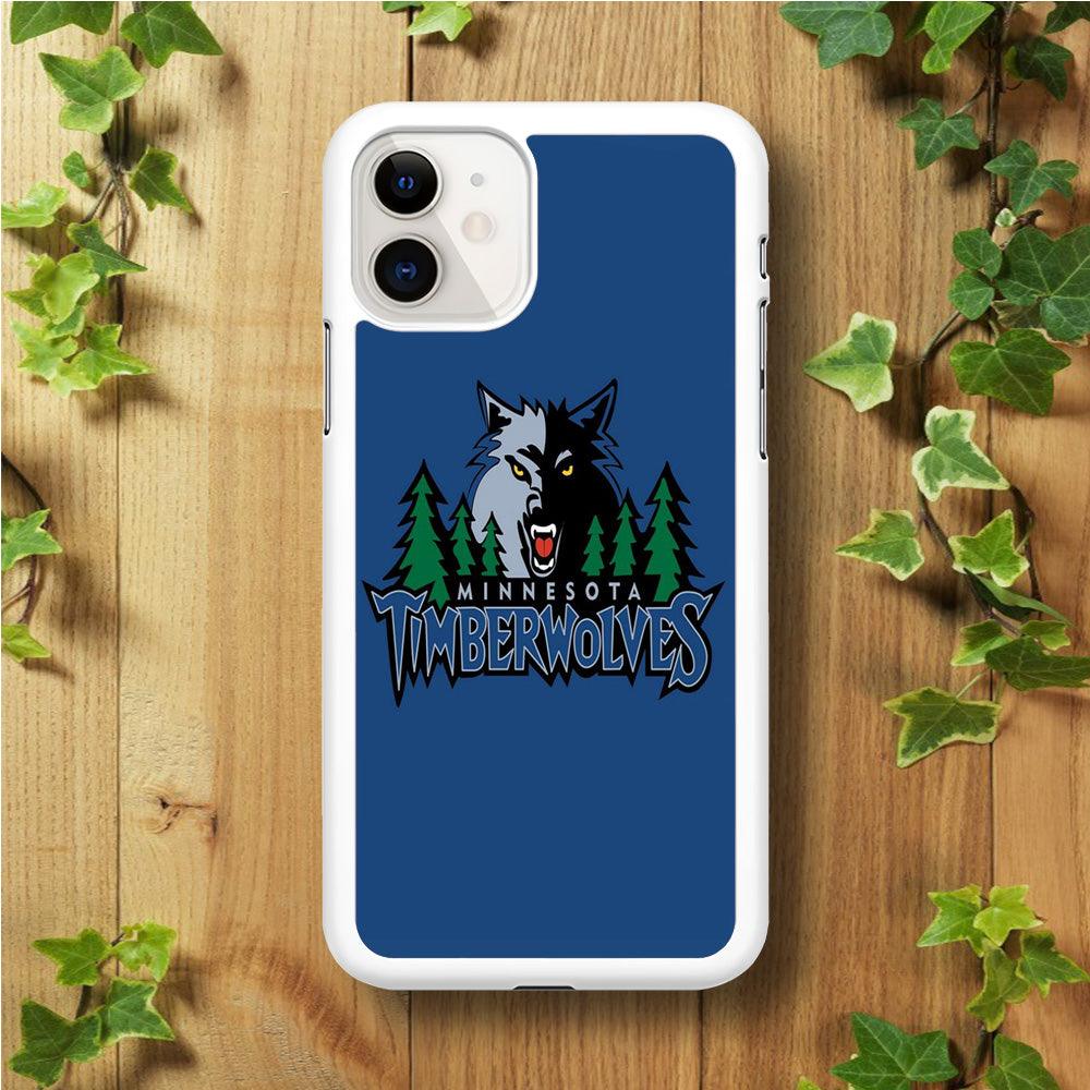 NBA Minnesota Timberwolves Basketball 002 iPhone 11 Case-Rubber / White (2D Case)-Xtracase