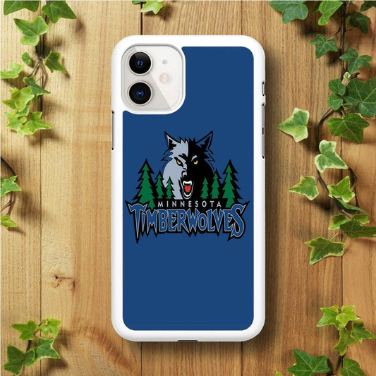 NBA Minnesota Timberwolves Basketball 002 iPhone 11 Case-Rubber / White (2D Case)-Xtracase