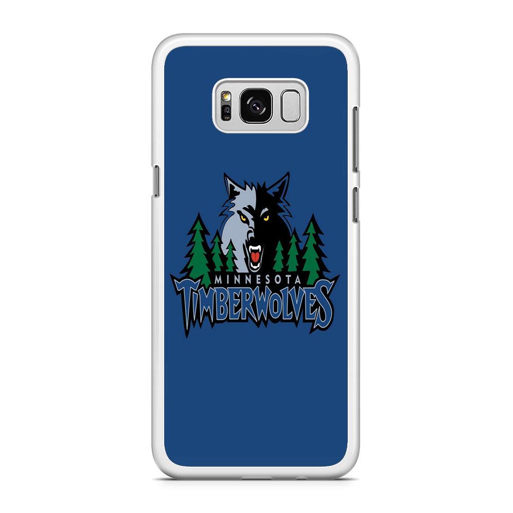 NBA Minnesota Timberwolves Basketball 002 Samsung Galaxy S8 Case-Rubber / White (2D Case)-Xtracase
