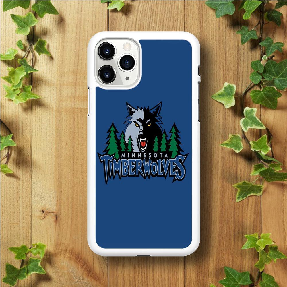 NBA Minnesota Timberwolves Basketball 002 iPhone 11 Pro Case-Rubber / White (2D Case)-Xtracase