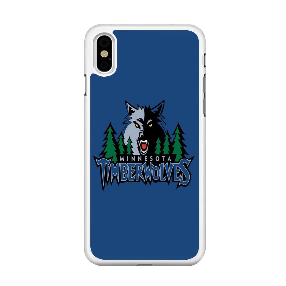 NBA Minnesota Timberwolves Basketball 002 iPhone Xs Case-Rubber / White (2D Case)-Xtracase