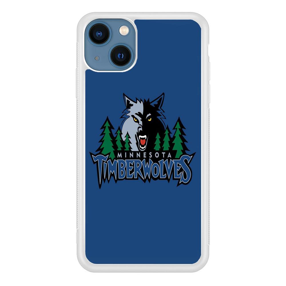NBA Minnesota Timberwolves Basketball 002 iPhone 13 Case-Rubber / White (2D Case)-Xtracase