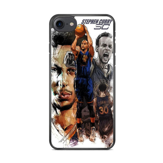 NBA Stephen Curry iPhone 8 Case-Rubber / Black (2D Case)-Xtracase