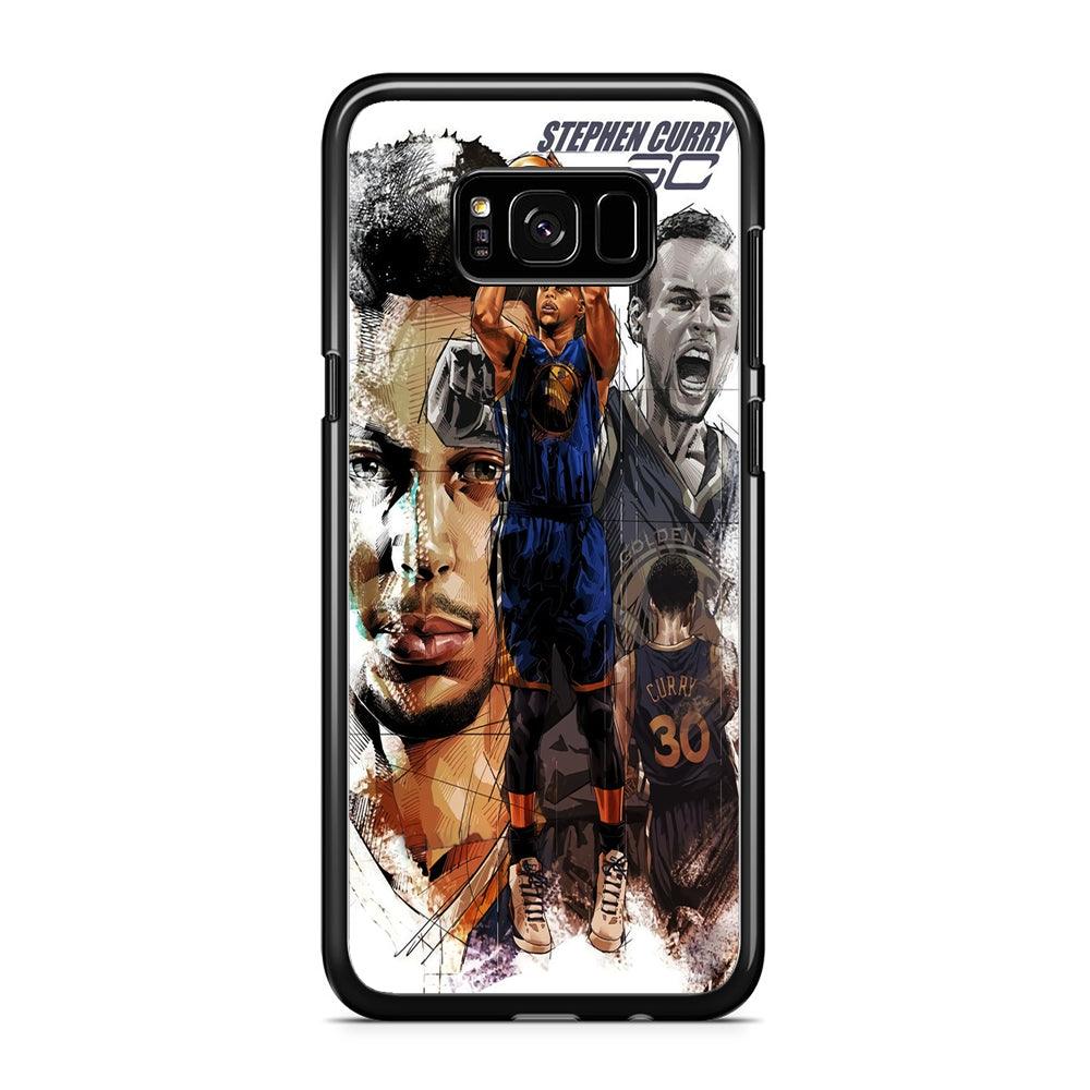 NBA Stephen Curry Samsung Galaxy S8 Case-Rubber / Black (2D Case)-Xtracase
