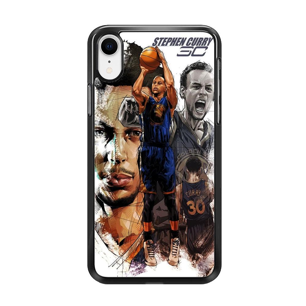 NBA Stephen Curry iPhone XR Case-Rubber / Black (2D Case)-Xtracase