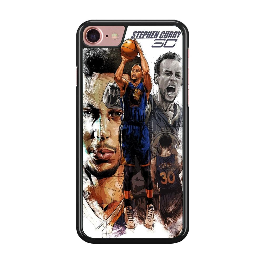 NBA Stephen Curry iPhone SE 2020 Case-Rubber / Black (2D Case)-Xtracase
