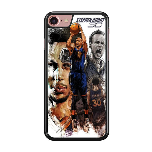 NBA Stephen Curry iPhone SE 2020 Case-Rubber / Black (2D Case)-Xtracase