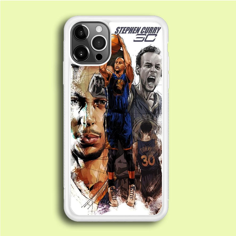 NBA Stephen Curry iPhone 12 Pro Case-Rubber / White (2D Case)-Xtracase