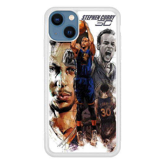 NBA Stephen Curry iPhone 13 Mini Case-Rubber / White (2D Case)-Xtracase