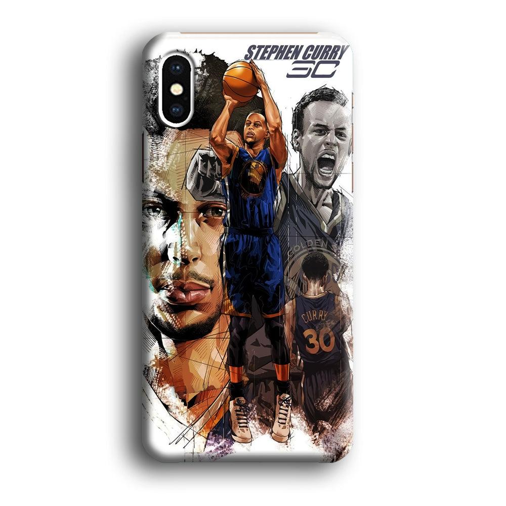 NBA Stephen Curry iPhone Xs Max Case-Plastic / Full Wrap (3D Case)-Xtracase