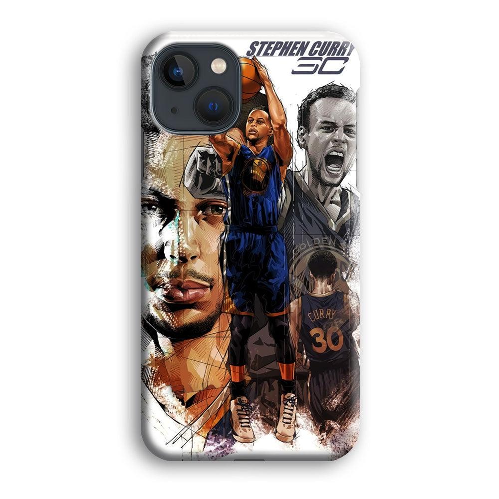 NBA Stephen Curry iPhone 13 Case-Rubber / White (2D Case)-Xtracase