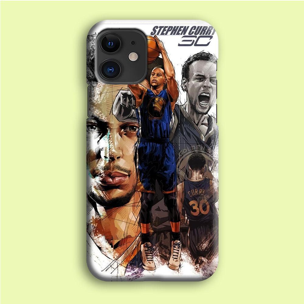 NBA Stephen Curry iPhone 12 Mini Case-Plastic / Full Wrap (3D Case)-Xtracase