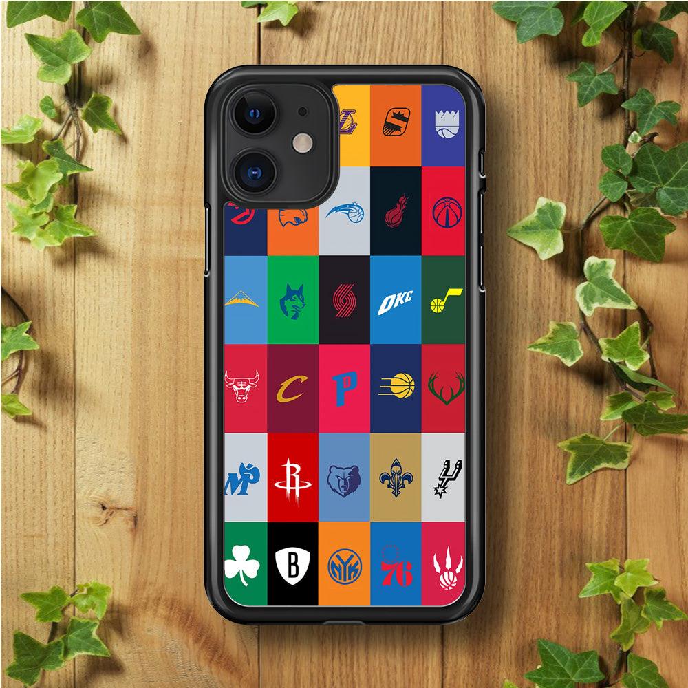NBA Team Logos iPhone 11 Case-Rubber / Black (2D Case)-Xtracase