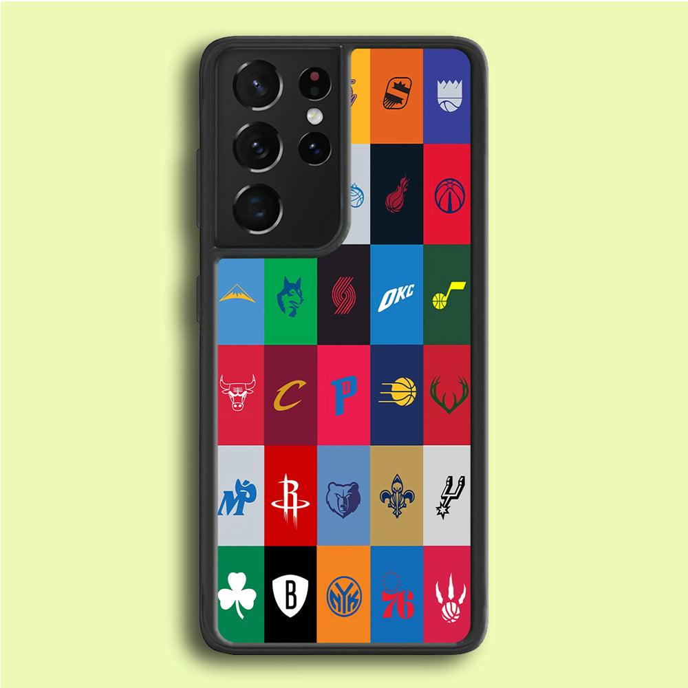 NBA Team Logos Samsung Galaxy S21 Ultra Case-Plastic / Full Wrap (3D Case)-Xtracase