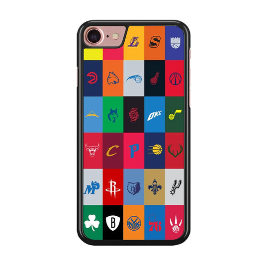 NBA Team Logos iPhone SE 2020 Case-Rubber / Black (2D Case)-Xtracase