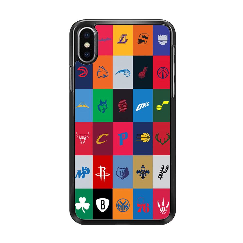 NBA Team Logos iPhone Xs Max Case-Rubber / Black (2D Case)-Xtracase
