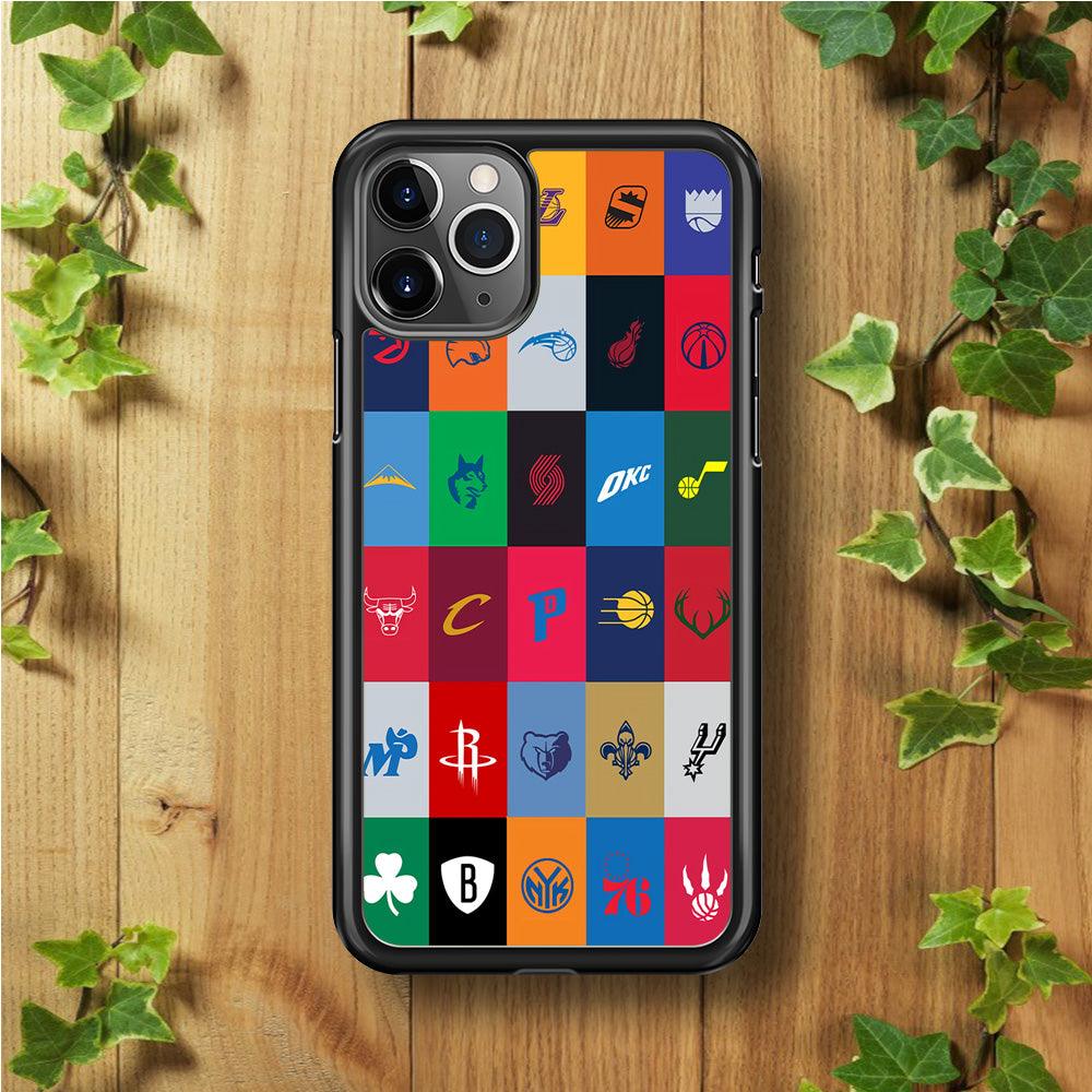 NBA Team Logos iPhone 11 Pro Case-Rubber / Black (2D Case)-Xtracase