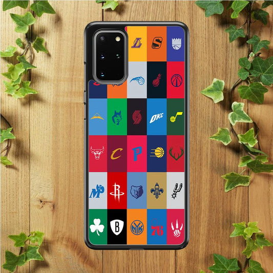NBA Team Logos Samsung Galaxy S20 Plus Case-Rubber / White (2D Case)-Xtracase