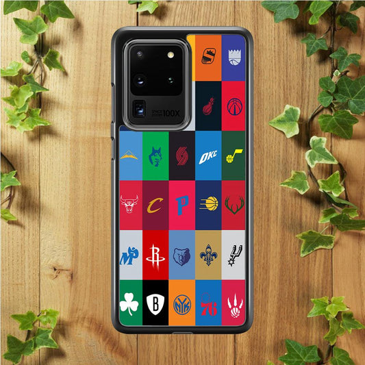 NBA Team Logos Samsung Galaxy S20 Ultra Case-Rubber / White (2D Case)-Xtracase