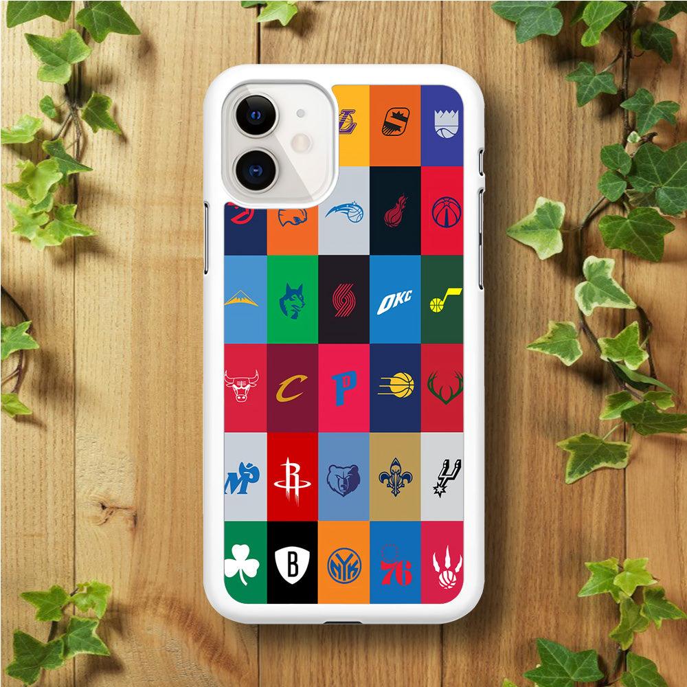 NBA Team Logos iPhone 11 Case-Rubber / White (2D Case)-Xtracase
