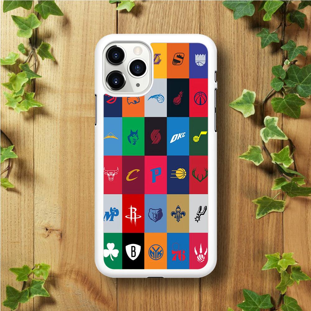 NBA Team Logos iPhone 11 Pro Max Case-Rubber / White (2D Case)-Xtracase