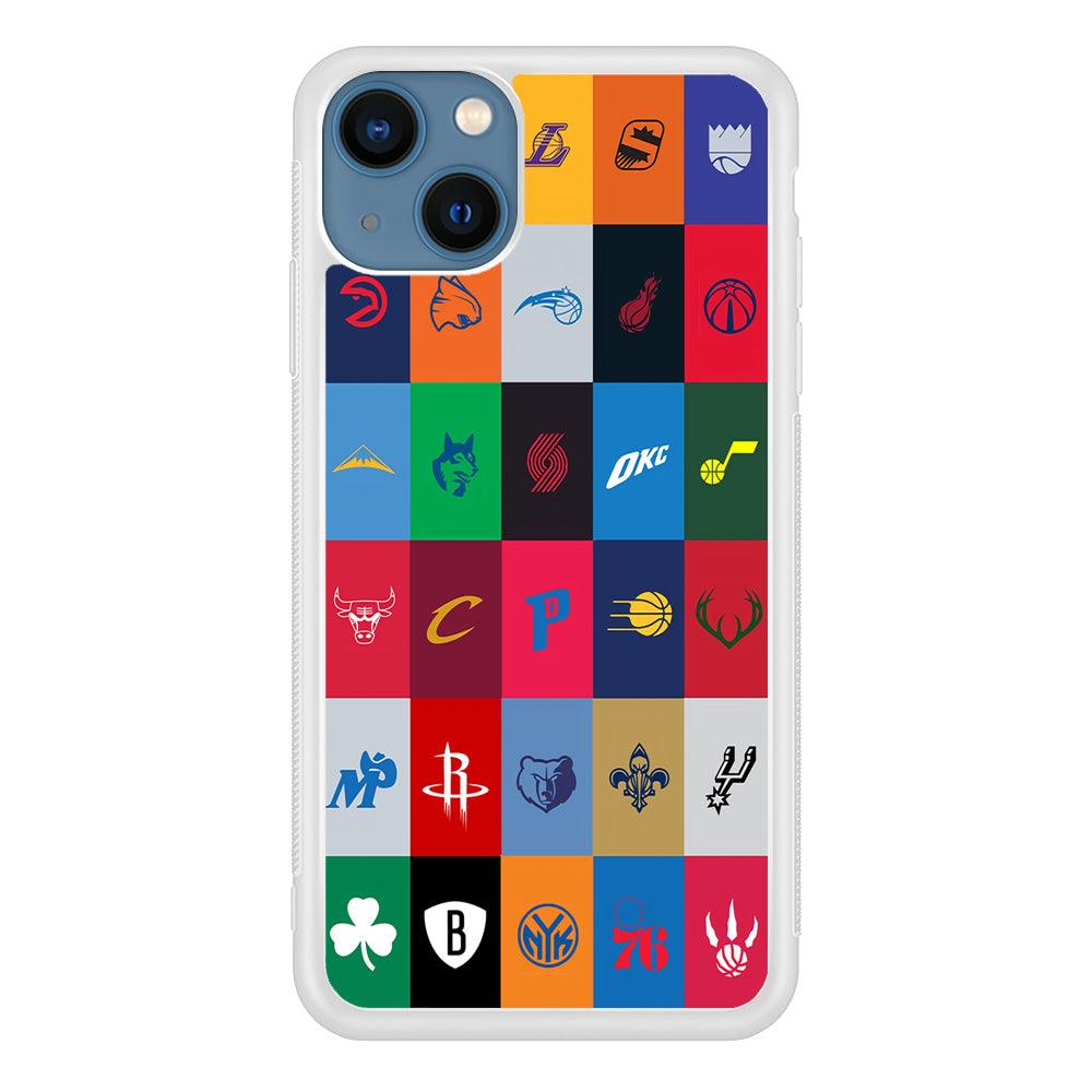 NBA Team Logos iPhone 13 Case-Rubber / White (2D Case)-Xtracase