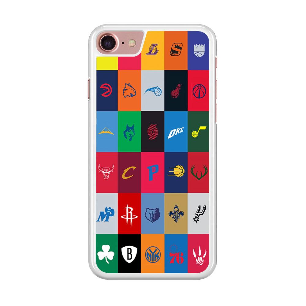 NBA Team Logos iPhone SE 2020 Case-Rubber / White (2D Case)-Xtracase