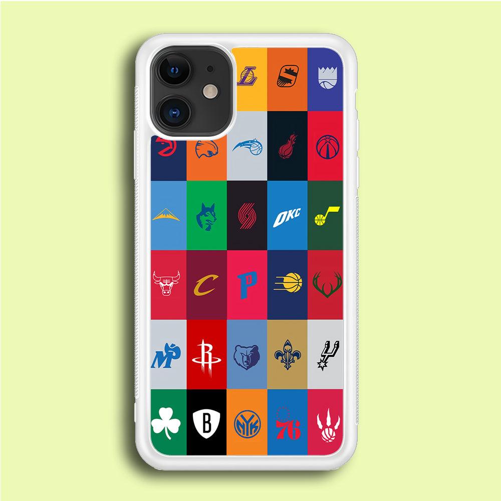 NBA Team Logos iPhone 12 Mini Case-Rubber / White (2D Case)-Xtracase
