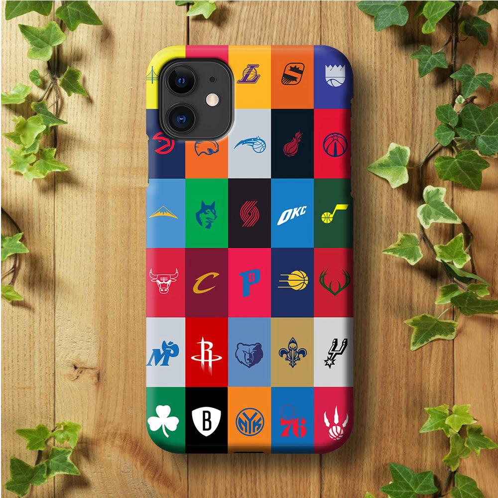 NBA Team Logos iPhone 11 Case-Plastic / Full Wrap (3D Case)-Xtracase