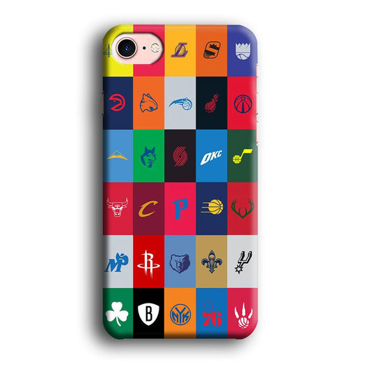 NBA Team Logos iPhone 8 Case-Plastic / Full Wrap (3D Case)-Xtracase
