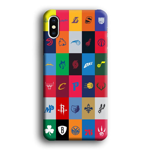 NBA Team Logos iPhone X Case-Plastic / Full Wrap (3D Case)-Xtracase