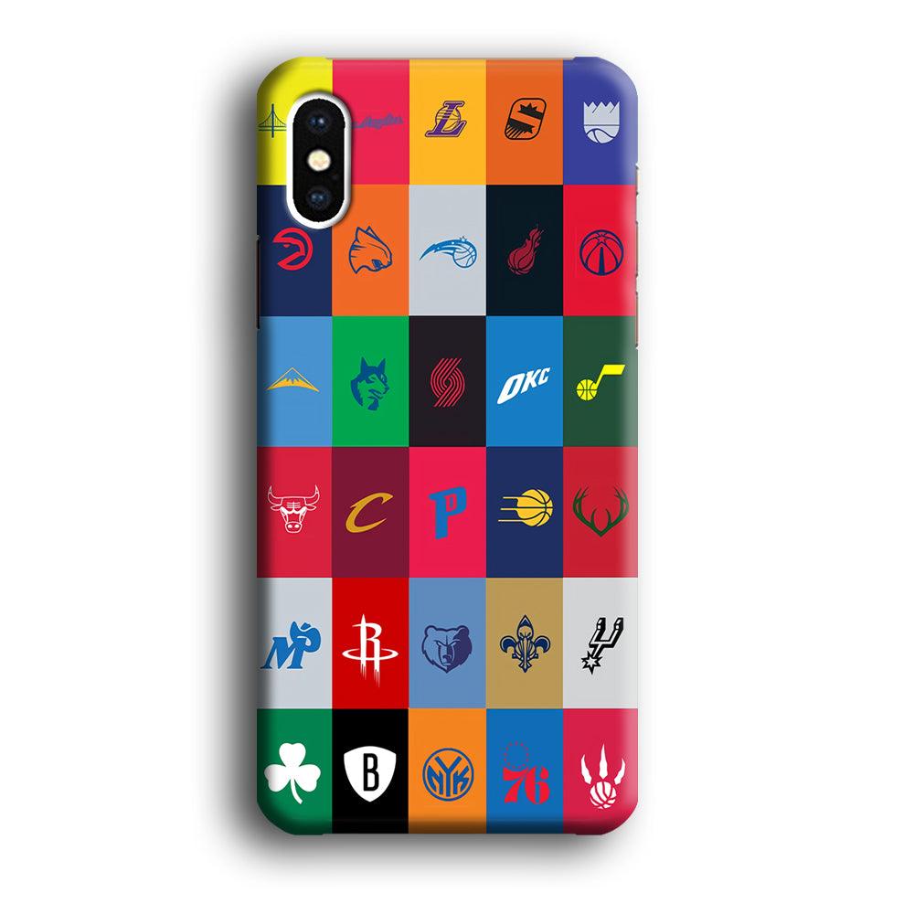 NBA Team Logos iPhone Xs Max Case-Plastic / Full Wrap (3D Case)-Xtracase