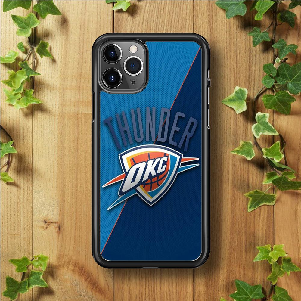 NBA Thunder Basketball 001 iPhone 11 Pro Case-Rubber / Black (2D Case)-Xtracase