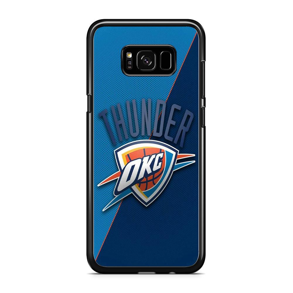 NBA Thunder Basketball 001 Samsung Galaxy S8 Case-Rubber / Black (2D Case)-Xtracase