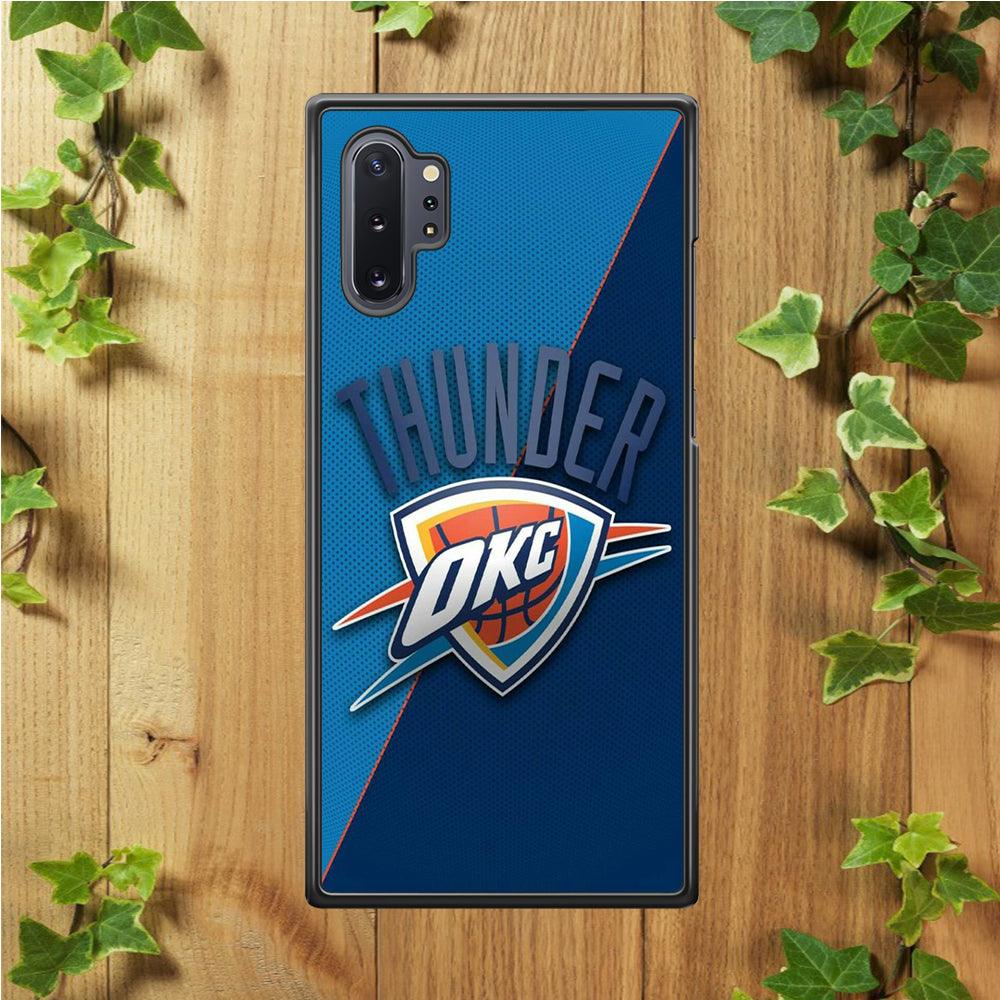 NBA Thunder Basketball 001 Samsung Galaxy Note 10 Plus Case-Rubber / White (2D Case)-Xtracase