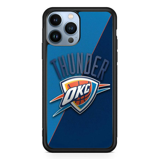 NBA Thunder Basketball 001 iPhone 13 Pro Case-Rubber / Black (2D Case)-Xtracase