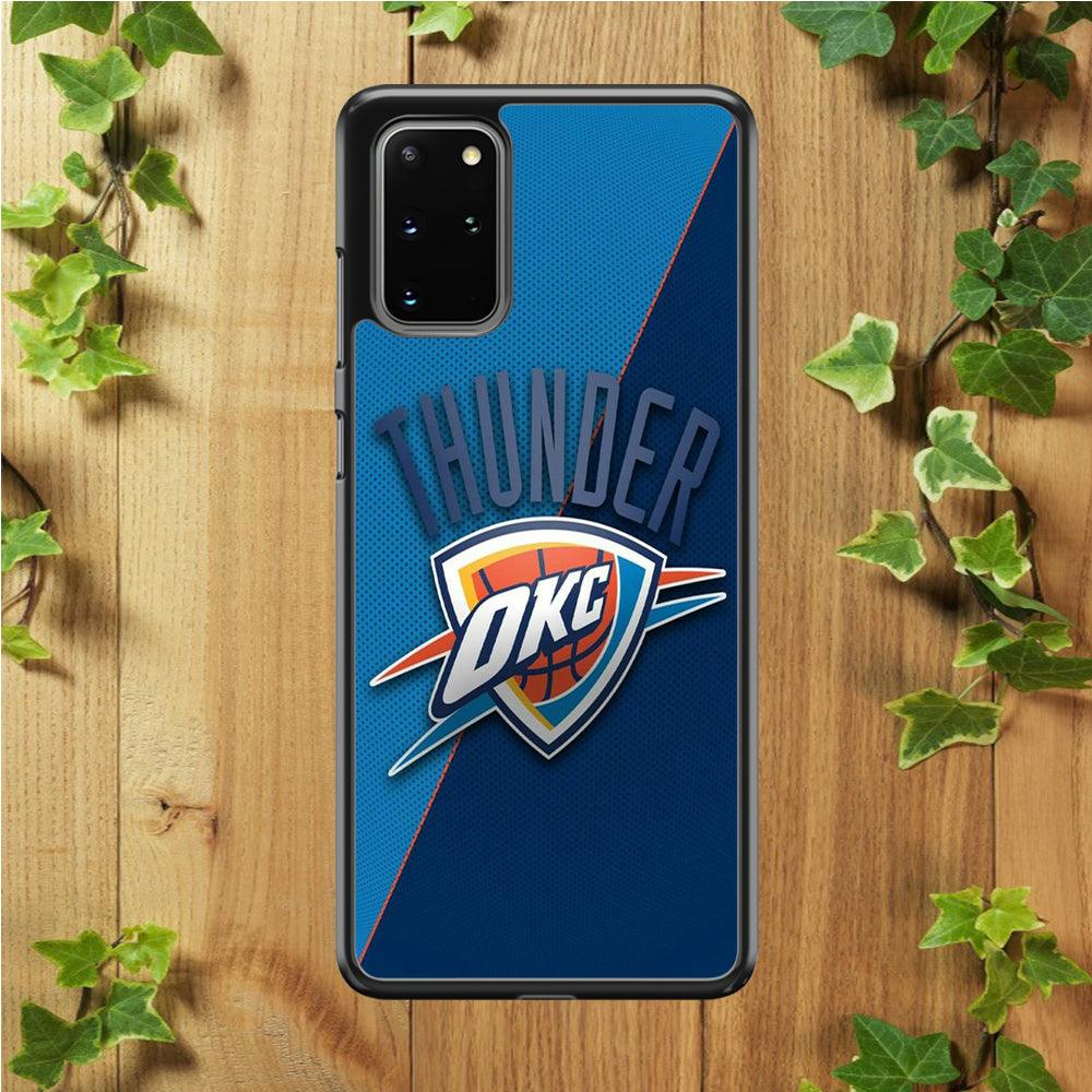 NBA Thunder Basketball 001 Samsung Galaxy S20 Plus Case-Rubber / Black (2D Case)-Xtracase