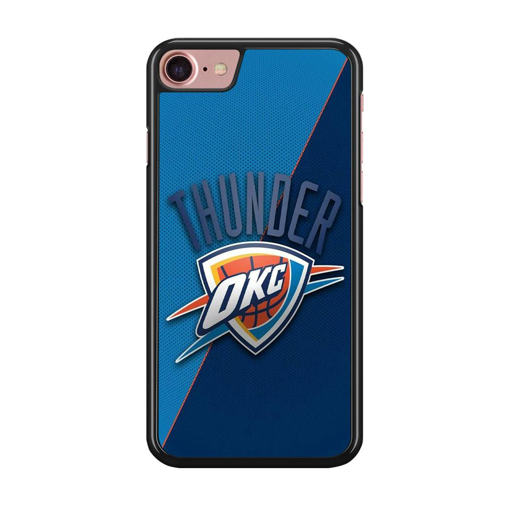 NBA Thunder Basketball 001 iPhone SE 2020 Case-Rubber / Black (2D Case)-Xtracase