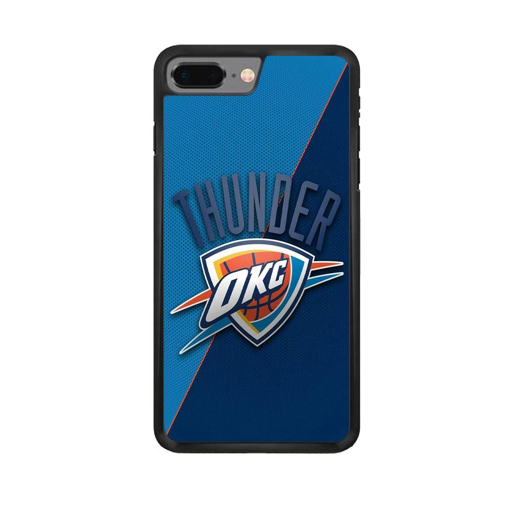 NBA Thunder Basketball 001 iPhone 7 Plus Case-Rubber / Black (2D Case)-Xtracase