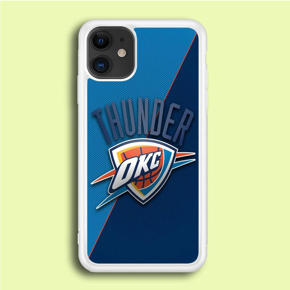 NBA Thunder Basketball 001 iPhone 12 Mini Case-Rubber / White (2D Case)-Xtracase
