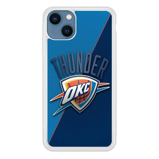 NBA Thunder Basketball 001 iPhone 13 Mini Case-Rubber / White (2D Case)-Xtracase