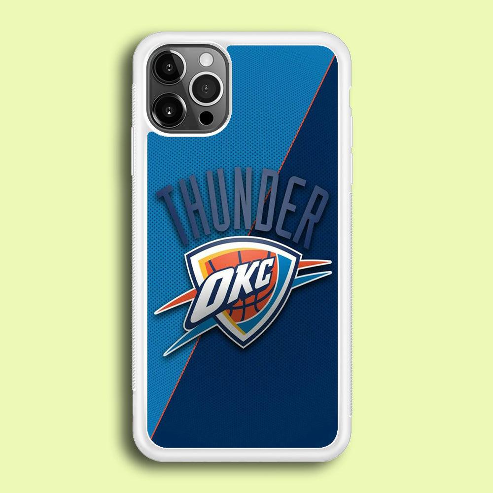 NBA Thunder Basketball 001 iPhone 12 Pro Max Case-Rubber / White (2D Case)-Xtracase