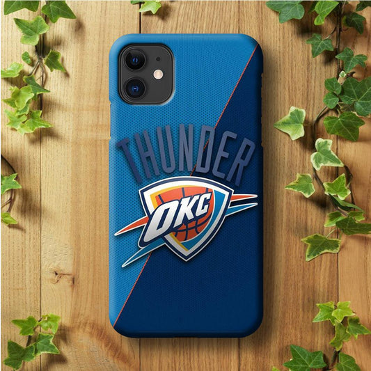 NBA Thunder Basketball 001 iPhone 11 Case-Plastic / Full Wrap (3D Case)-Xtracase
