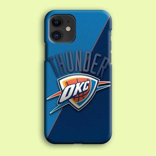 NBA Thunder Basketball 001 iPhone 12 Case-Plastic / Full Wrap (3D Case)-Xtracase