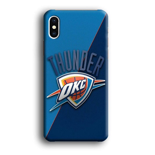 NBA Thunder Basketball 001 iPhone X Case-Plastic / Full Wrap (3D Case)-Xtracase