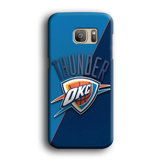 NBA Thunder Basketball 001 Samsung Galaxy S7 Edge Case-Plastic / Full Wrap (3D Case)-Xtracase
