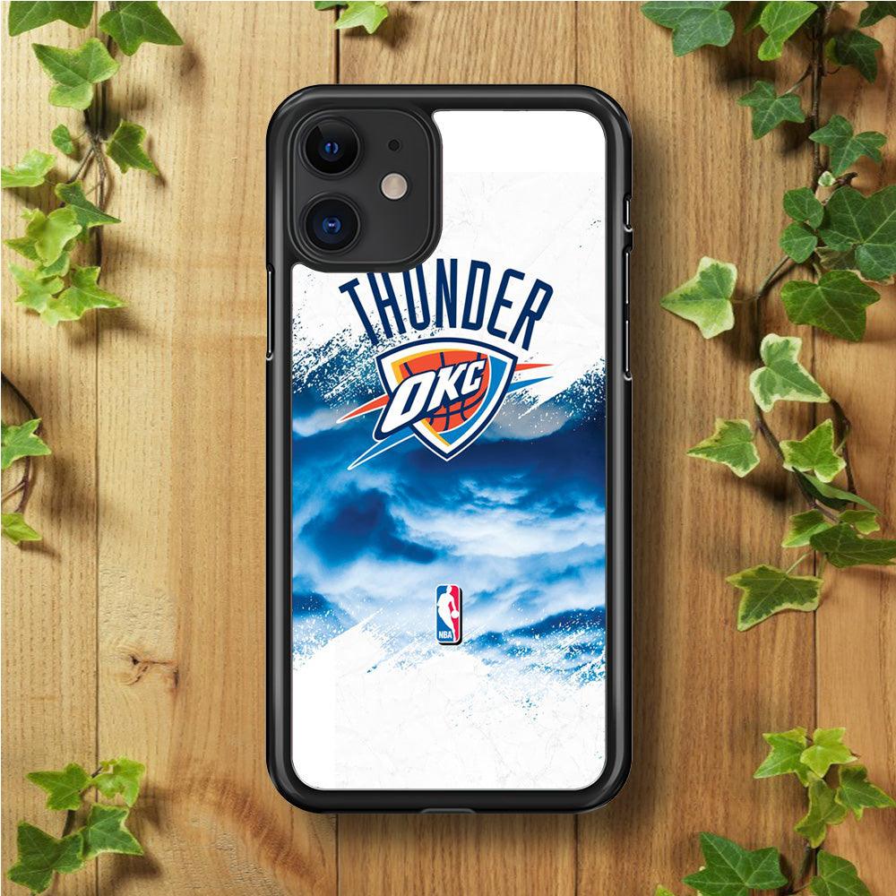 NBA Thunder Basketball 002 iPhone 11 Case-Rubber / Black (2D Case)-Xtracase
